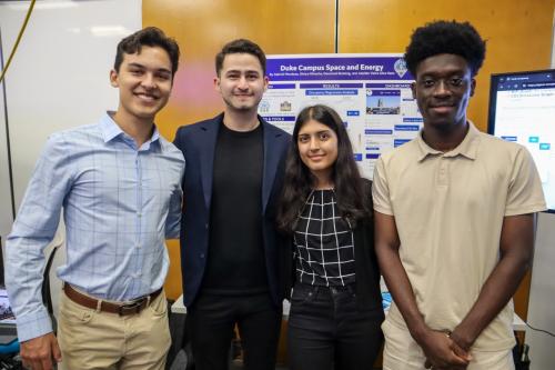 Campus Space & Energy Management System. From left to right: Gabriel Mendoza, Adeildo Vieira Silva Neto, Shriya Minocha, and Desmond Boateng.
