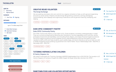 Community Volunteer Opportunities Matchmaker | Code+ Program